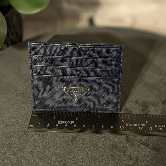 Prada front pocket wallet card case, navy blue - Picture 3 of 14